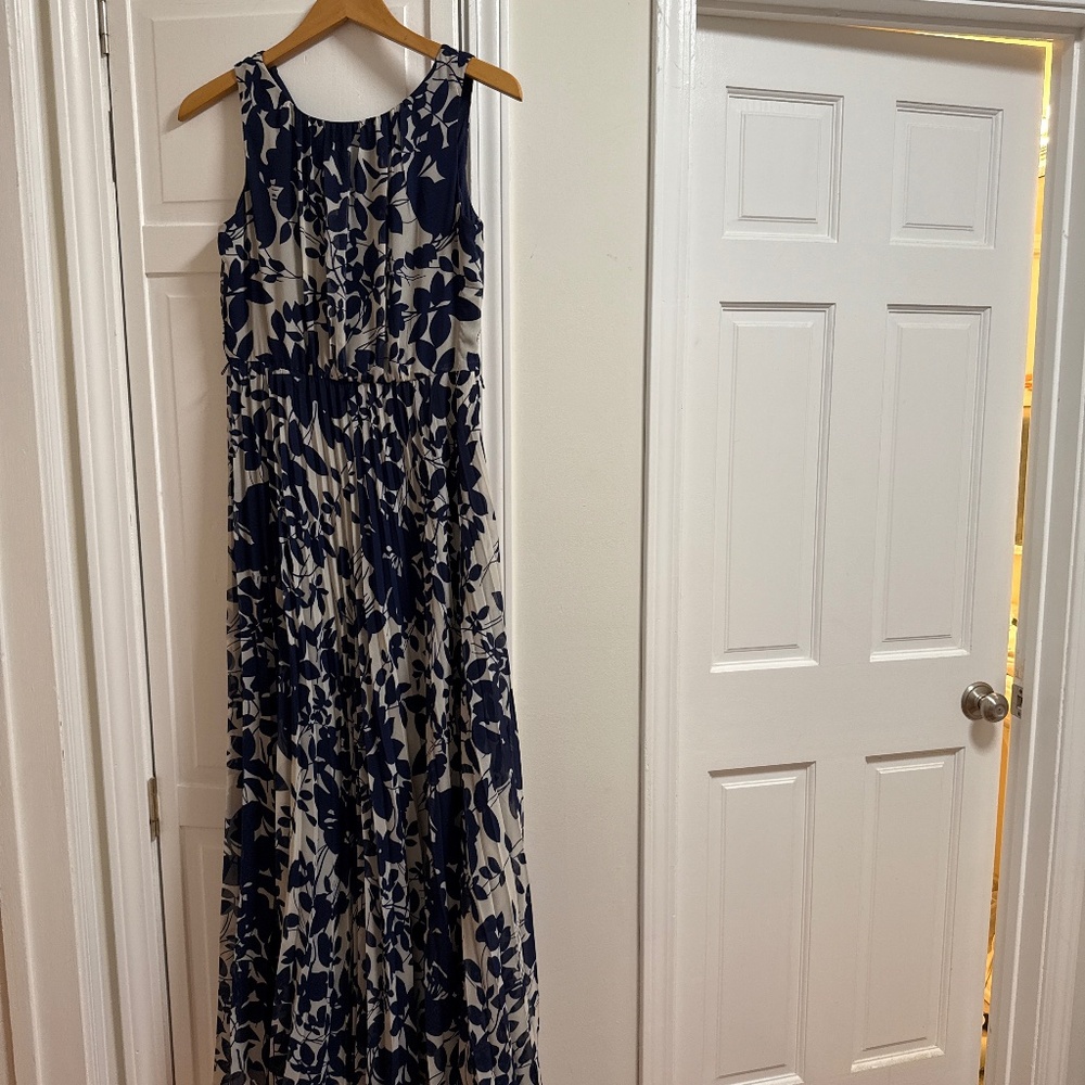 Woman Sleeveless long Pleated Floral Dress